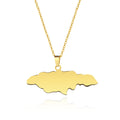 Jamaica Map Terrain Necklace Stainless Steel Trend Jewelry Pendant Textured Personality Ornament