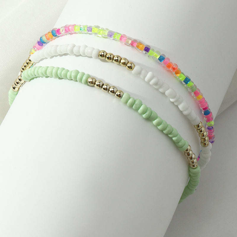 Bohemian Ethnic Style Colorful Rice Bead Anklet