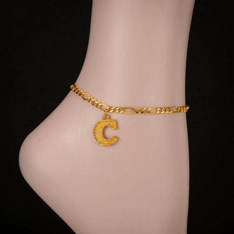 Gold-plated 18K26 English Uppercase Letter Anklet Environmental Protection