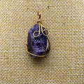 Hand-Wound Twisted Irregular Crystal Rough Stone Necklace