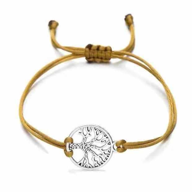 Simple hand-woven red rope tree of life bracelet