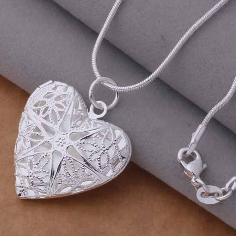 Pattern Frame Necklace 925 Sterling Silver Plated