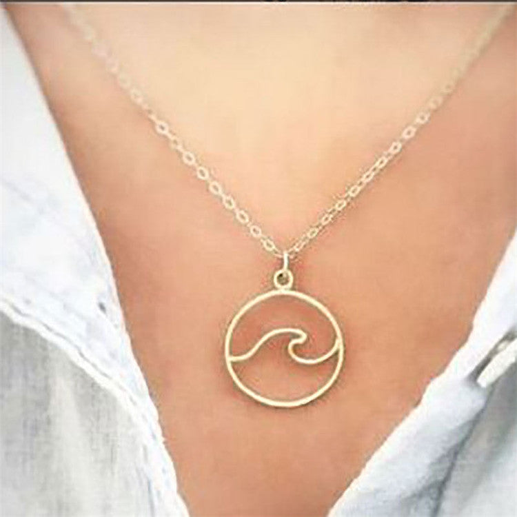 New Jewelry Retro Simple Single-Layer Geometric Wavy Necklace Women