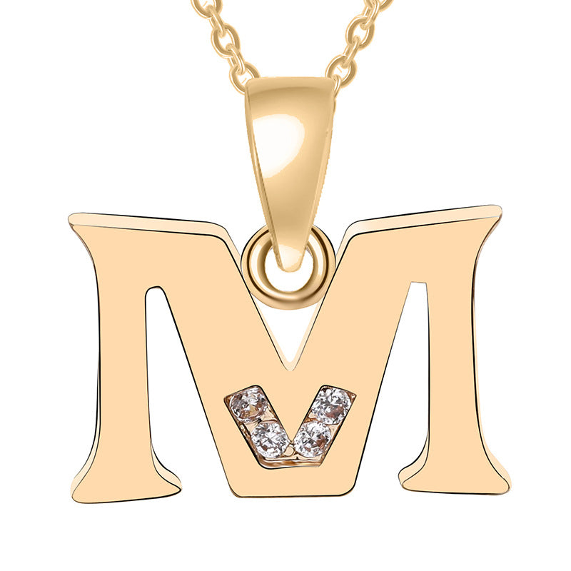 Europe and the United States 26 English alphabet fashion high-grade diamond necklace accessories