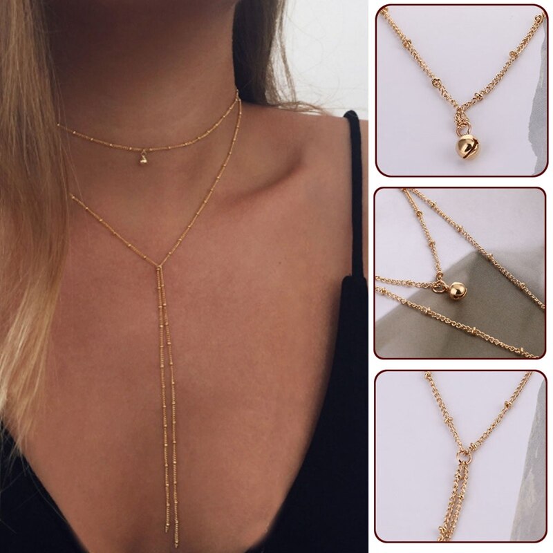 European And American Bead Chain And Clavicle Necklace