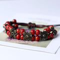 Four-leaf clover hand-woven bead chain