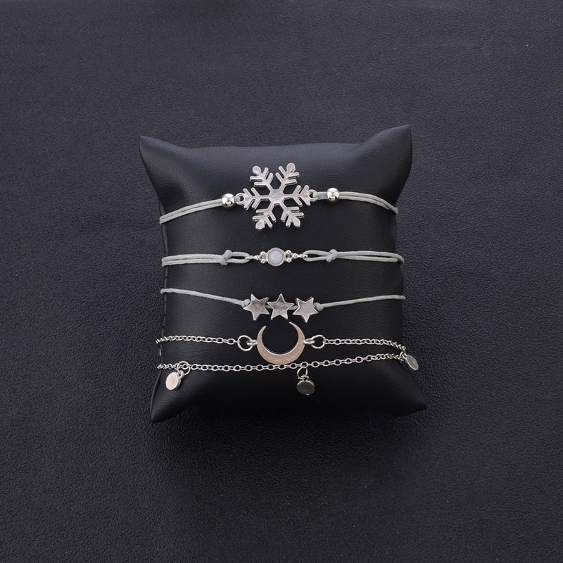 Snowflake crescent bracelet