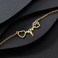 Cat Paw & Beating Heart Cardiogram Bracelet