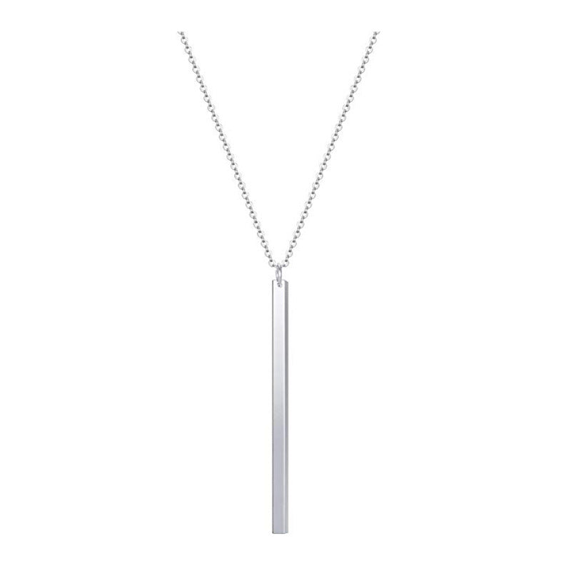 One word pendant simple stick necklace ，