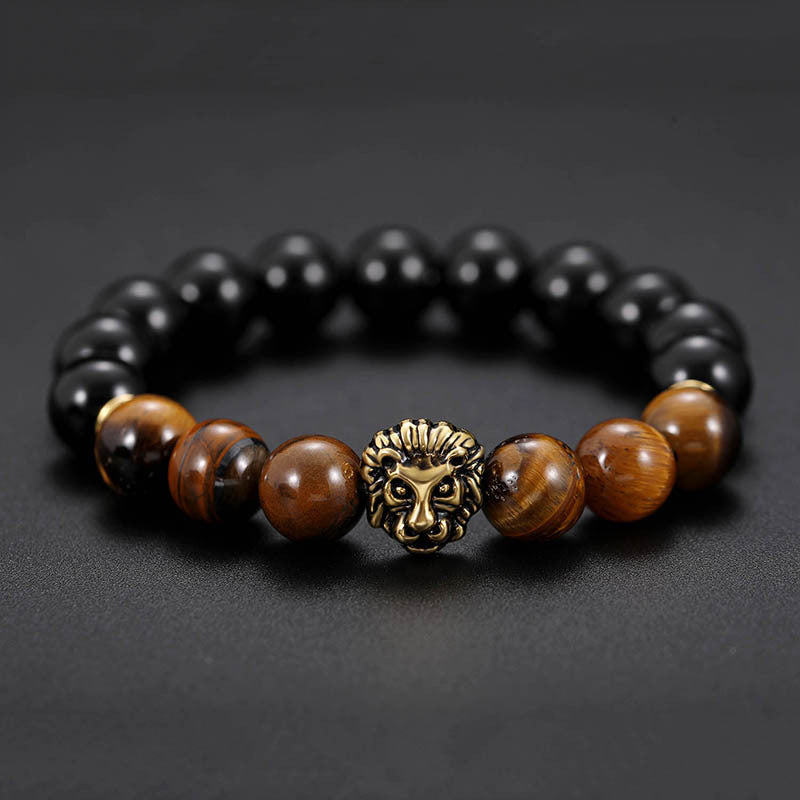 Lion head beaded bead bracelet
