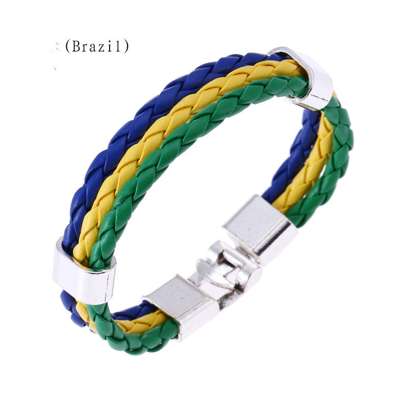 Flag Color Leather Bracelet PU Leather Bracelet