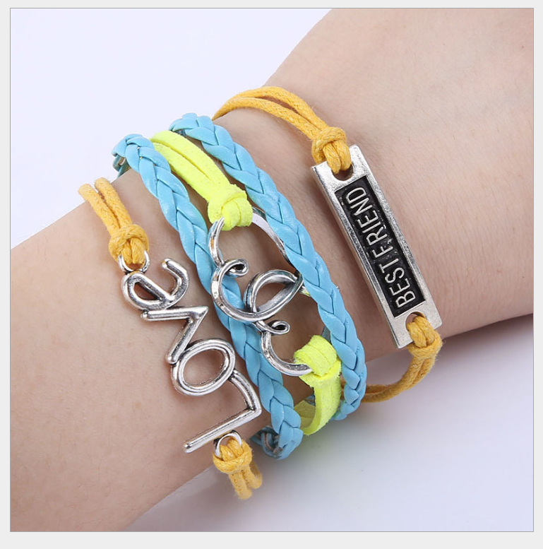 European and American big-name multi-layer woven bracelet bracelet rope