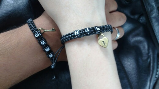 Fashion couple bracelet letter leather rope bracelet hand-woven bracelet