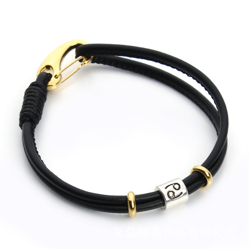 Constellation sheepskin rope bracelet