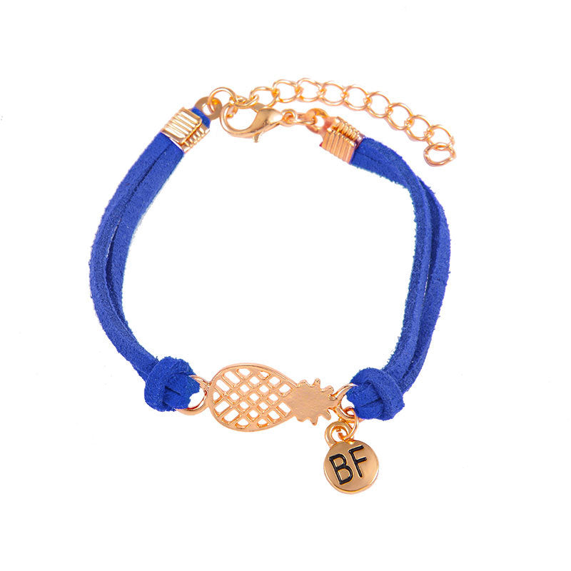Hollow pineapple letter double bracelet