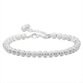 Women's Round Frosted Silver Beads Bracelet