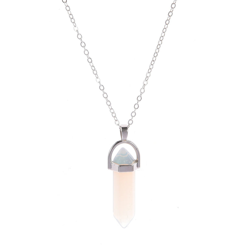 Short Bullet Head Crystal Stone Pendant Clavicle Necklace