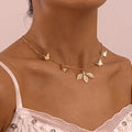 Clover Butterfly Pendant Necklace Women