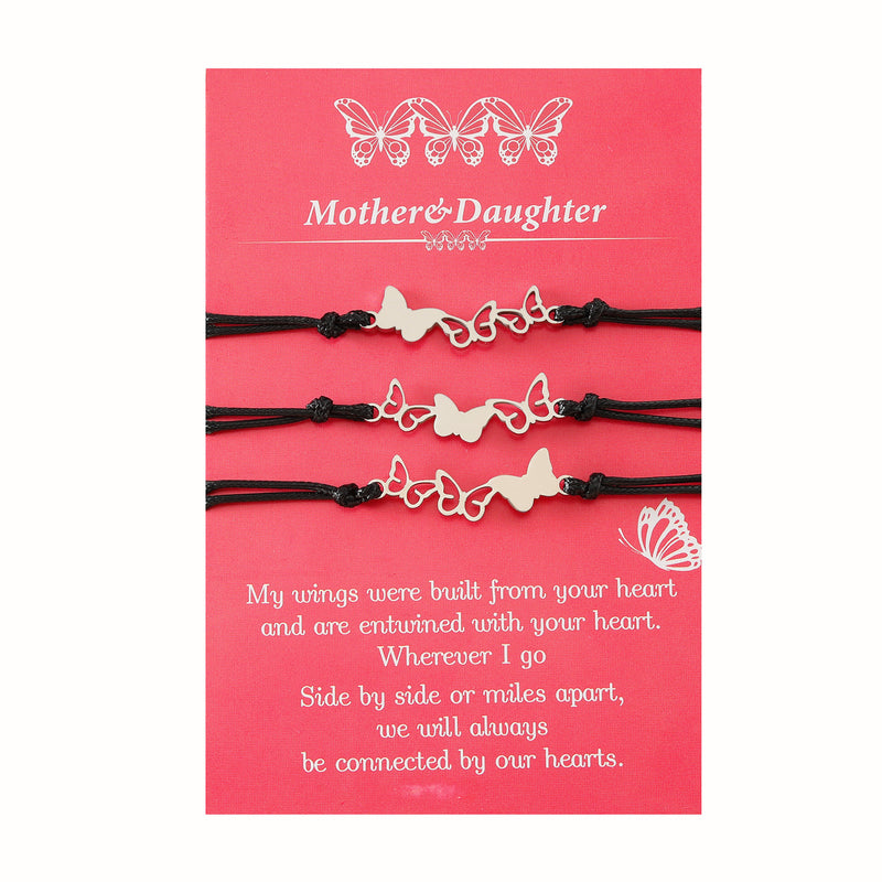 European And American Personality Stainless Steel Hollow Butterfly Braided Bracelet