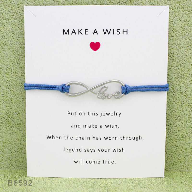 MAKE A WISH Blessing Card infinity wish Bracelet