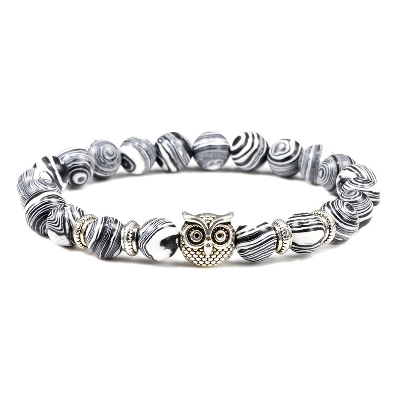 Turquoise Beaded Owl Yoga Bracelet