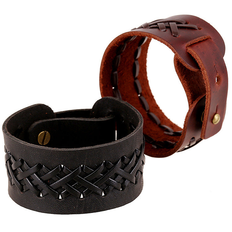 Ethnic style handmade vintage leather bracelet