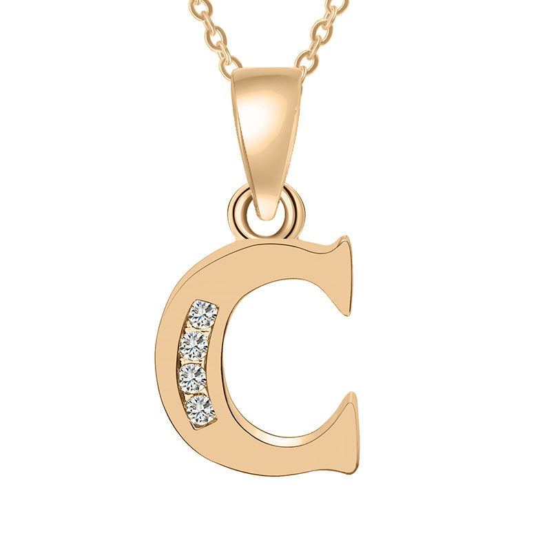 Europe and the United States 26 English alphabet fashion high-grade diamond necklace accessories