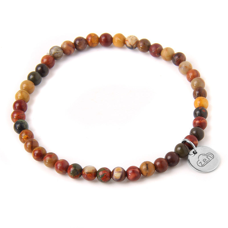 4mm Natural Stone Beads Elastic Bracelet