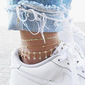 Tassel round pendant anklet