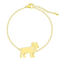 Cute Pug Pendant Stainless Steel Bracelet