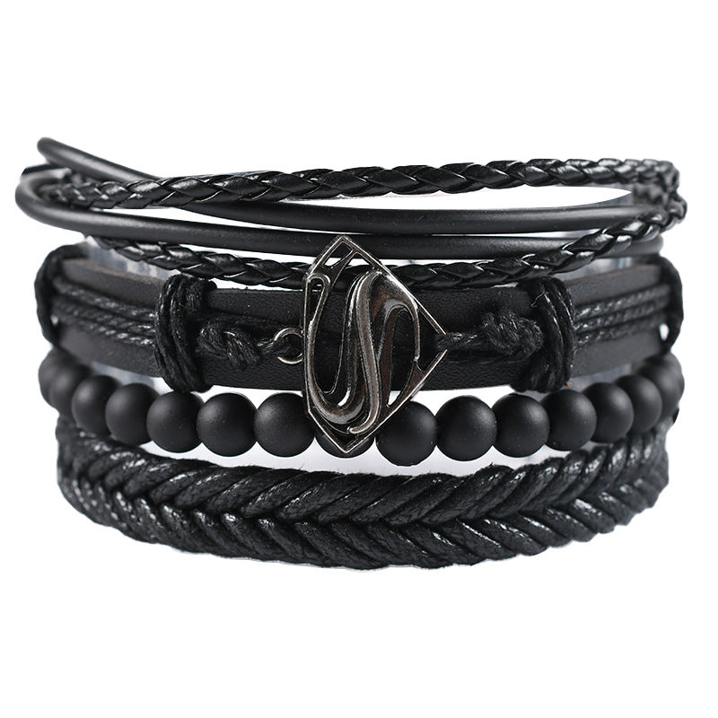 Cowhide braided bracelet