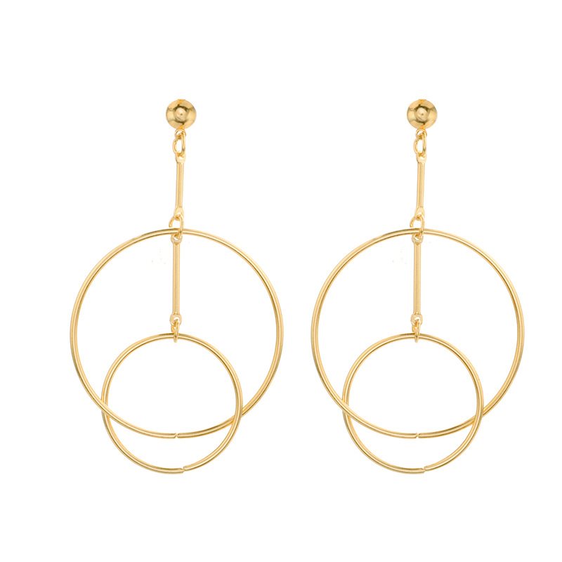 Hollow metal circle earrings