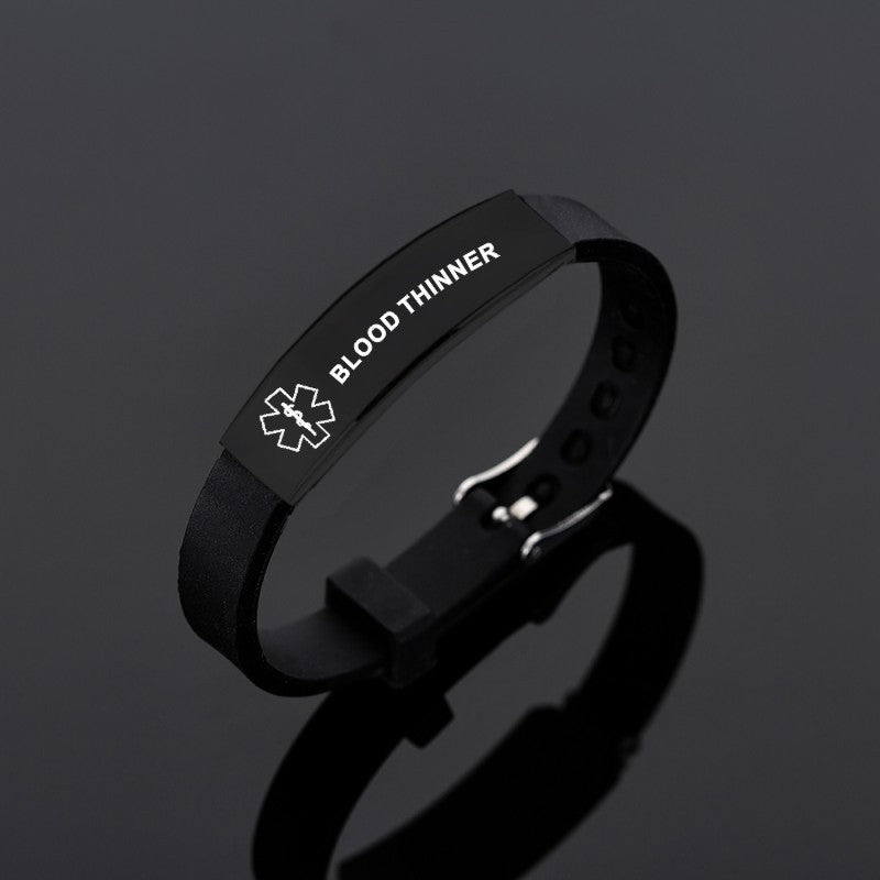 Black stainless steel silicone bracelet