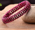 Natural wine red garnet bracelet