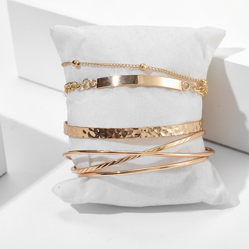 Vintage metal water ripple bracelet
