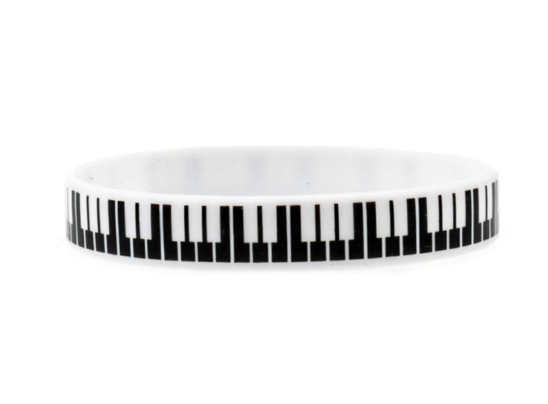 Black and white piano striped bracelet