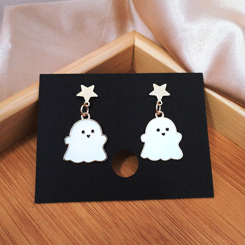 Cute Cartoon Little Ghost Girl Earrings