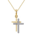 Two-tone Double-layer Cross Ladies Fashion Necklace Sweater Chain