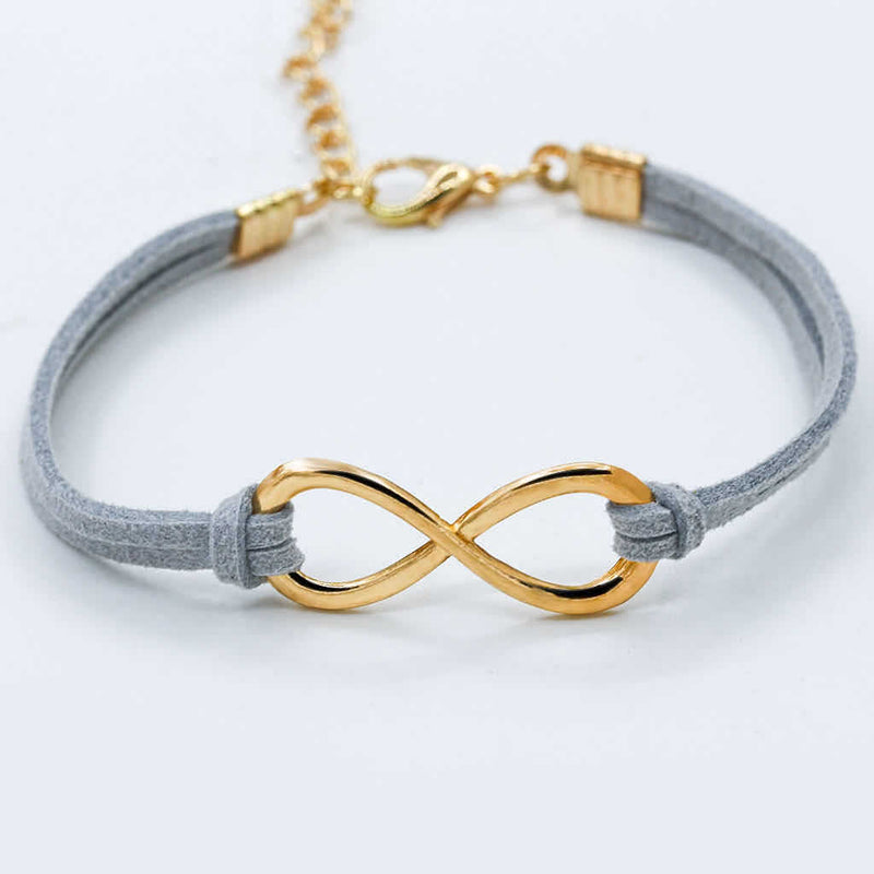 Fashion symbol 8 leather cord bracelet