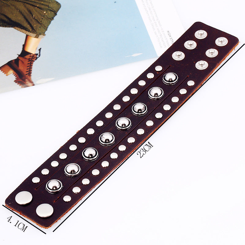 Punk vintage cowhide bracelet
