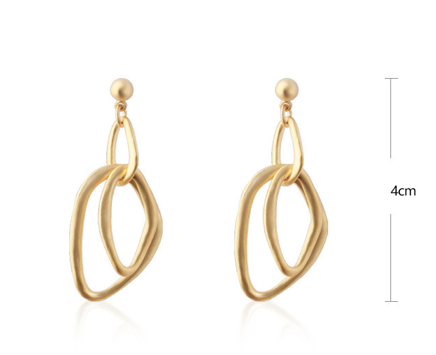 Simple matte gold irregular earrings