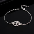 Geometric circular hollow tree of life bracelet
