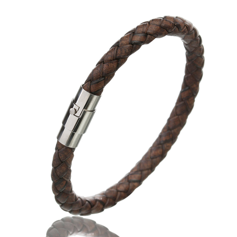 Leather Rope Woven Magnetic Bracelet