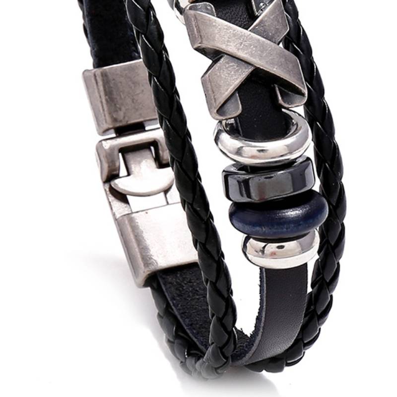 Cowhide bracelet simple woven men's jewelry