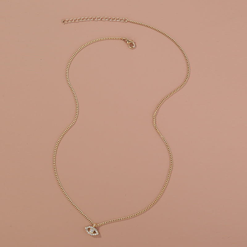 Cut-out necklace with diamond-encrusted glasses