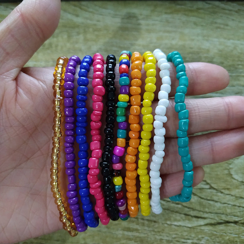 All-match color beaded anklet