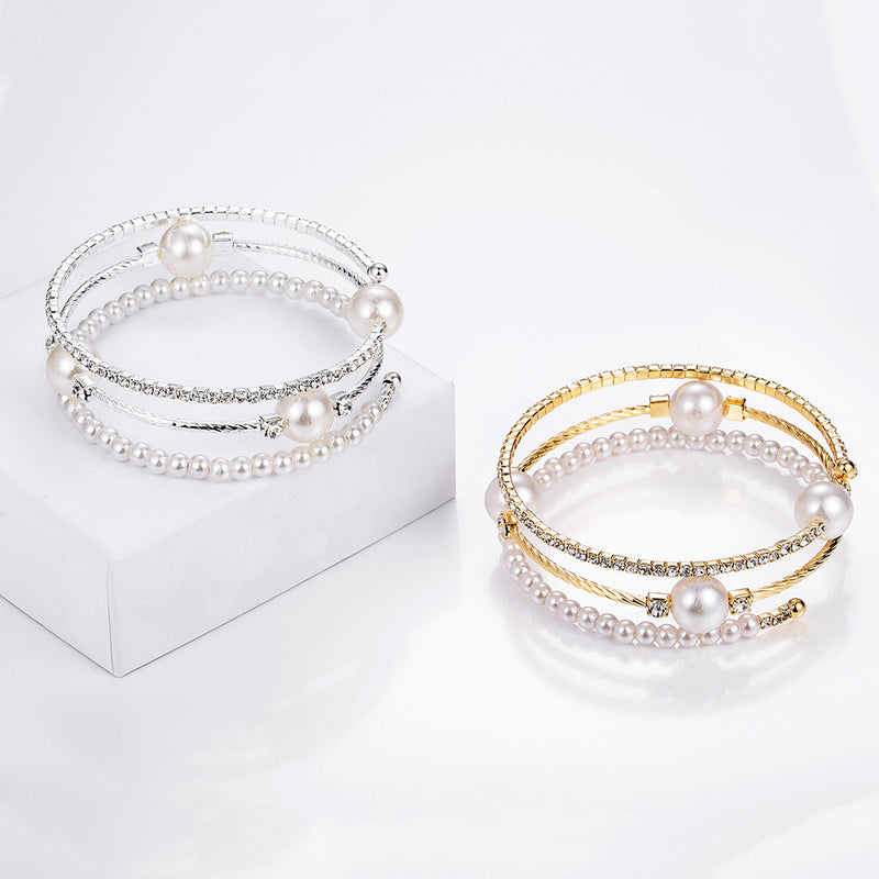 Pearl,  Crystal & Rhinestone Bracelet