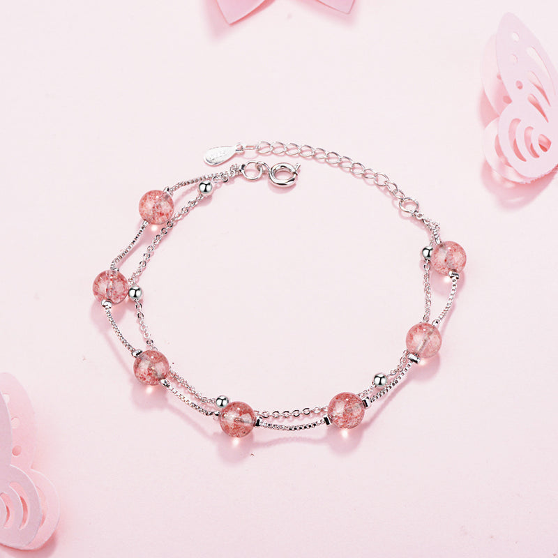 Double pink crystal bracelet