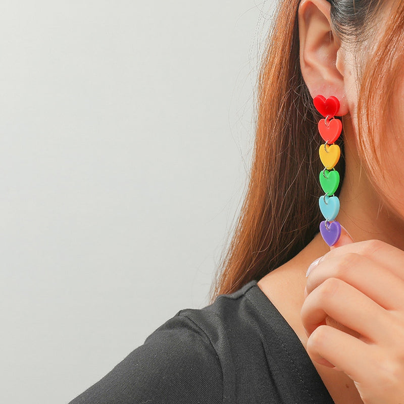 Acrylic tassel love earrings