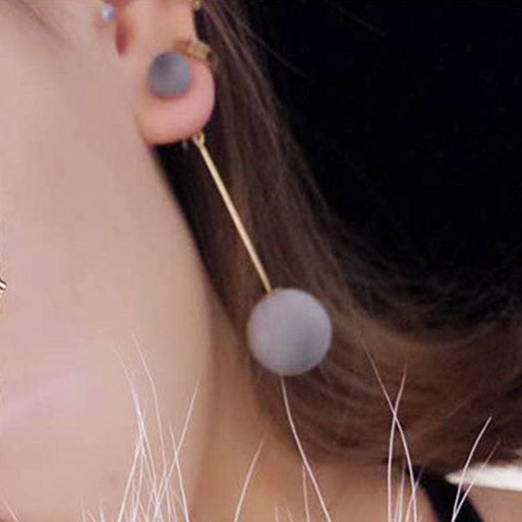 Fashion temperament woolen ball earrings earrings